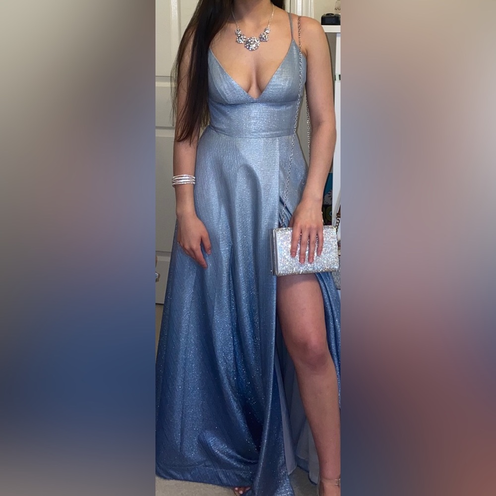 Prom split sparkle dress
